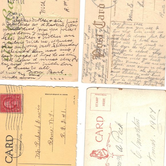 Lot of 4 Antique Christmas Postcards - Lot 1021 - Picture 2 of 2